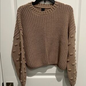 moon & madison Textured Knit Brown Sweater